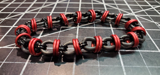 Red and Black Barrel Bracelet